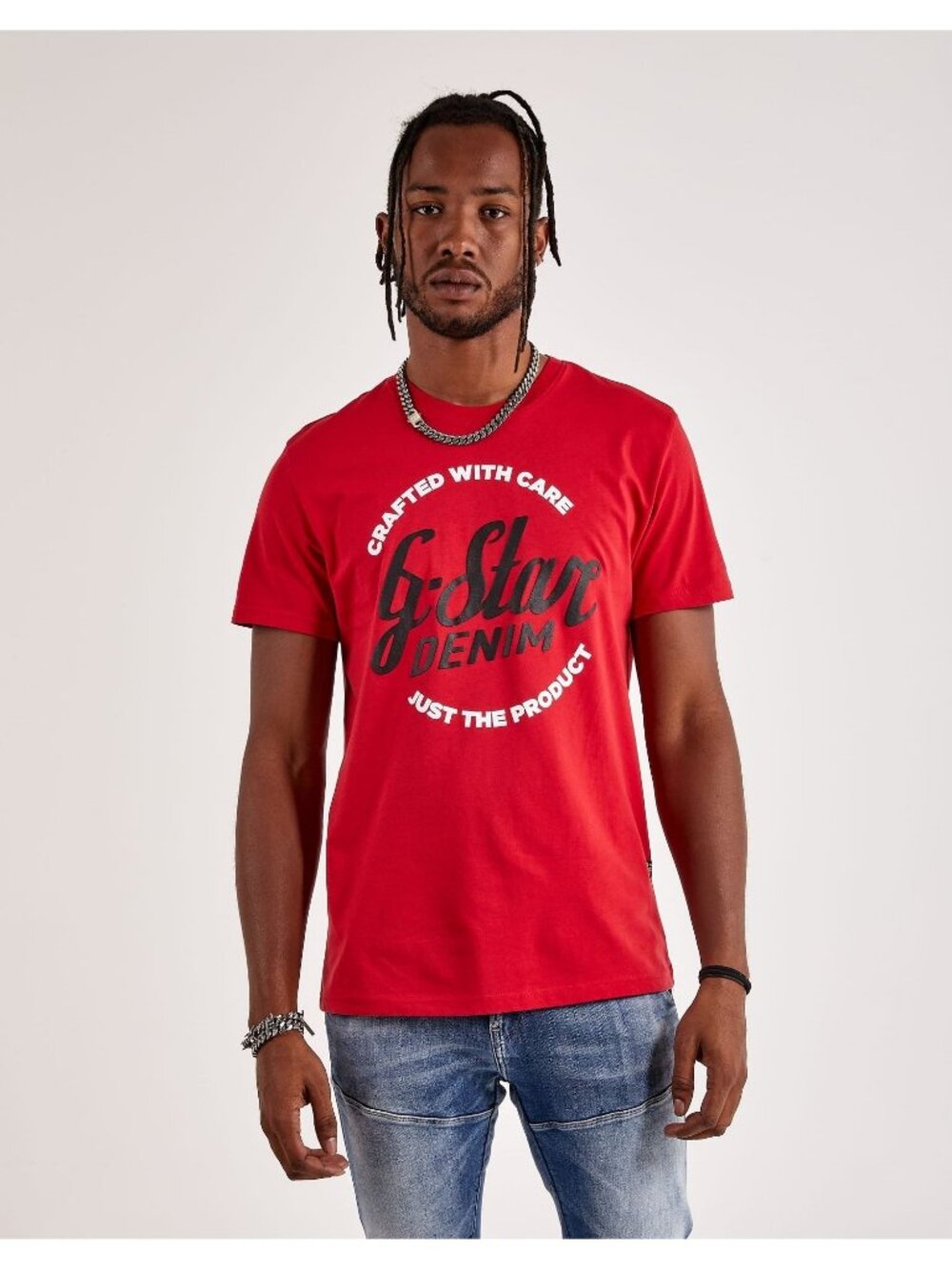 G-STAR RAW Men's Denim Crew Neck Red Size M NEW NEW WITH TAGS!